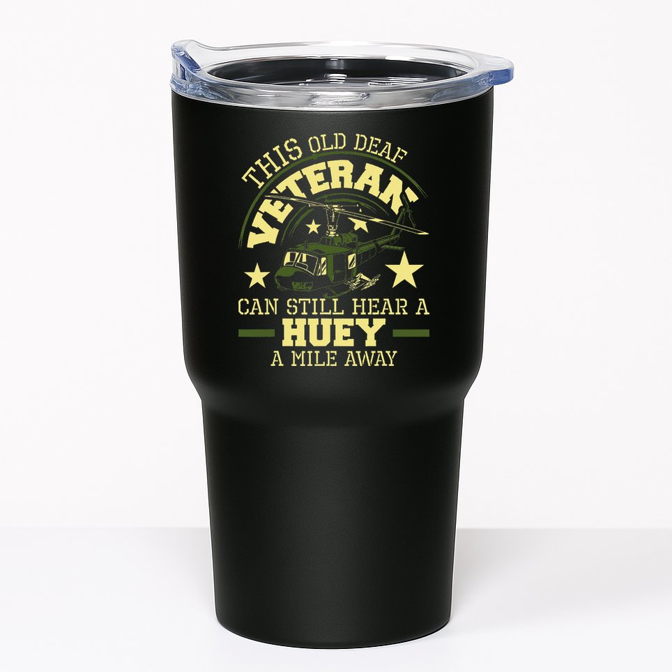 Hear A Huey A Mile Away Helicopter Pilot Vietnam Veteran Tumbler