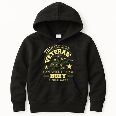 Hear A Huey A Mile Away Helicopter Pilot Vietnam Veteran Kids Hoodie