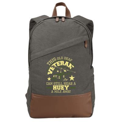 Hear A Huey A Mile Away Helicopter Pilot Vietnam Veteran Cotton Canvas Backpack