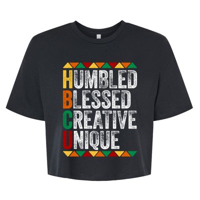 HBCU Abbreviations - HBCU Humbled Blessed Creative Unique Historical Bella+Canvas Jersey Crop Tee