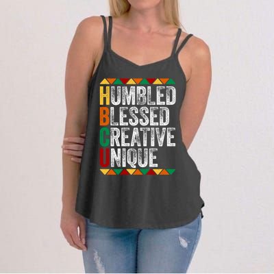 HBCU Abbreviations - HBCU Humbled Blessed Creative Unique Historical Women's Strappy Tank