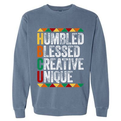 HBCU Abbreviations - HBCU Humbled Blessed Creative Unique Historical Garment-Dyed Sweatshirt