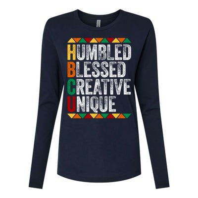 HBCU Abbreviations - HBCU Humbled Blessed Creative Unique Historical Womens Cotton Relaxed Long Sleeve T-Shirt