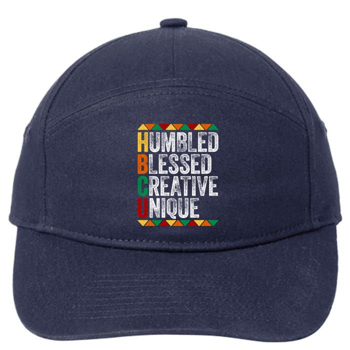 HBCU Abbreviations - HBCU Humbled Blessed Creative Unique Historical 7-Panel Snapback Hat