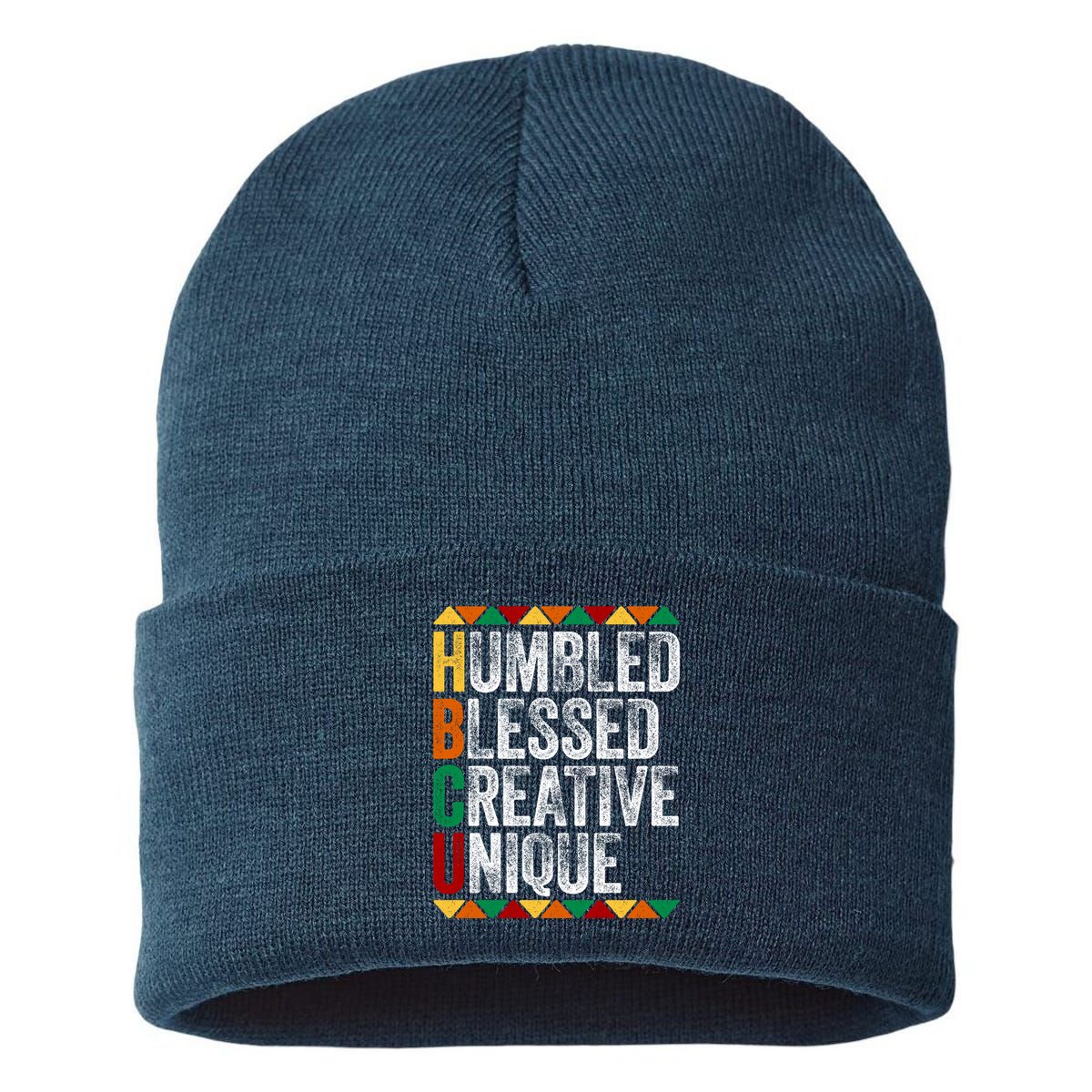 HBCU Abbreviations - HBCU Humbled Blessed Creative Unique Historical Sustainable Knit Beanie