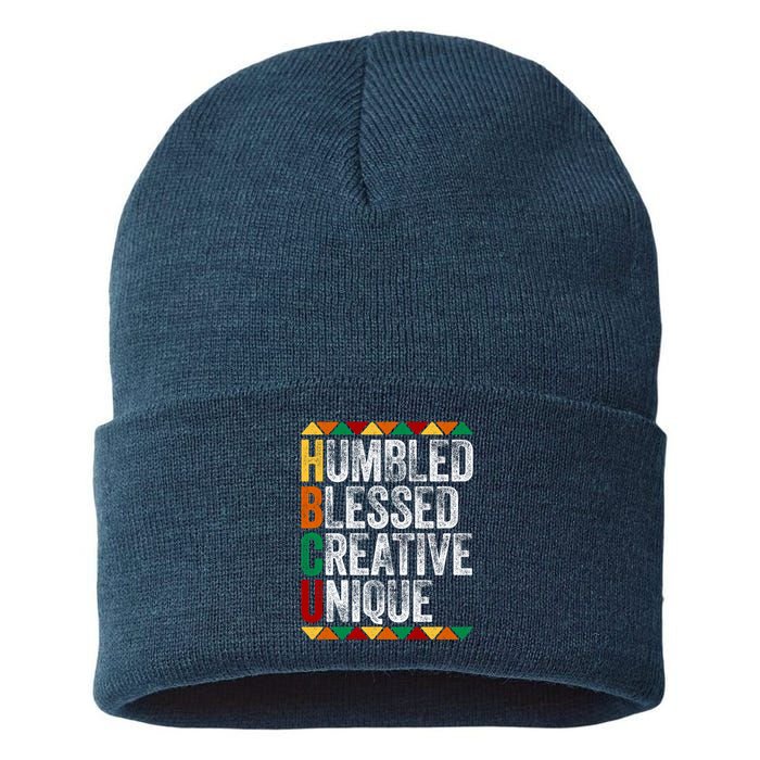 HBCU Abbreviations - HBCU Humbled Blessed Creative Unique Historical Sustainable Knit Beanie