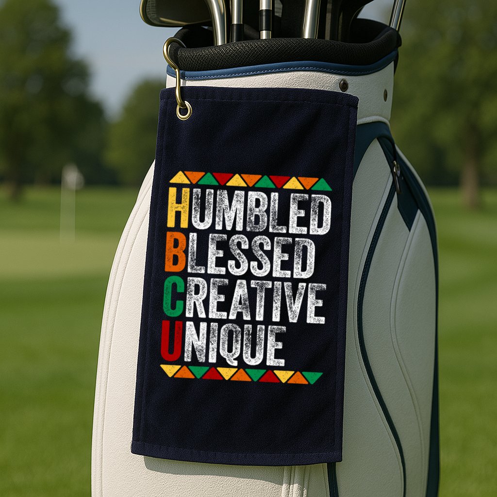 HBCU Abbreviations - HBCU Humbled Blessed Creative Unique Historical Golf Towel
