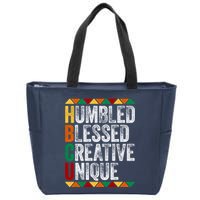HBCU Abbreviations - HBCU Humbled Blessed Creative Unique Historical Zip Tote Bag