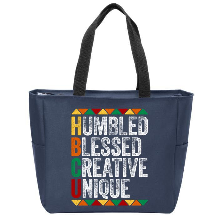 HBCU Abbreviations - HBCU Humbled Blessed Creative Unique Historical Zip Tote Bag