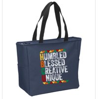 HBCU Abbreviations - HBCU Humbled Blessed Creative Unique Historical Zip Tote Bag