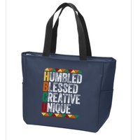HBCU Abbreviations - HBCU Humbled Blessed Creative Unique Historical Zip Tote Bag