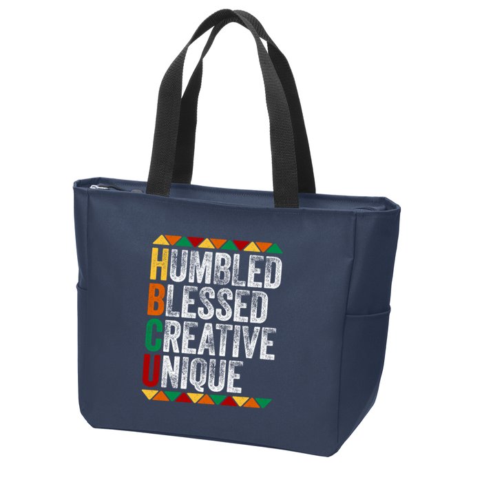 HBCU Abbreviations - HBCU Humbled Blessed Creative Unique Historical Zip Tote Bag