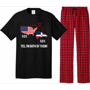 Half American Half Dominican Flag Combined Rd Usa Pride Meaningful Gift Pajama Set