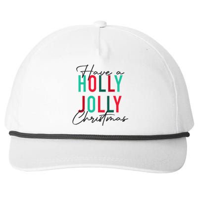 Have A Holly Xmas Jolly Christmas Rainbow Snapback Five-Panel Rope Hat