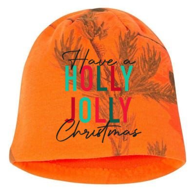 Have A Holly Xmas Jolly Christmas Rainbow Kati - Camo Knit Beanie