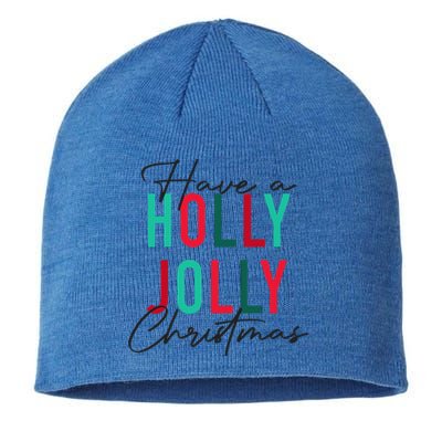 Have A Holly Xmas Jolly Christmas Rainbow Sustainable Beanie