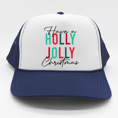 Have A Holly Xmas Jolly Christmas Rainbow Trucker Hat