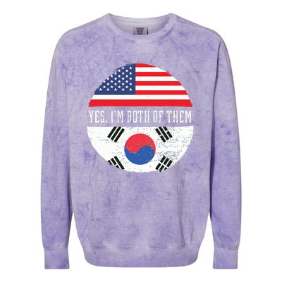 Half American Half South Korean USA Flag South Korea DNA Colorblast Crewneck Sweatshirt