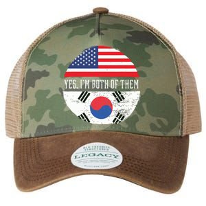 Half American Half South Korean USA Flag South Korea DNA Legacy Tie Dye Trucker Hat