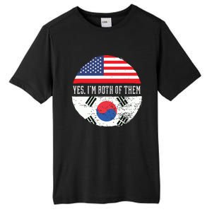 Half American Half South Korean USA Flag South Korea DNA Tall Fusion ChromaSoft Performance T-Shirt