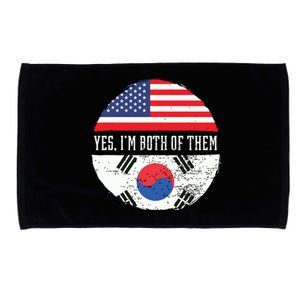 Half American Half South Korean USA Flag South Korea DNA Microfiber Hand Towel