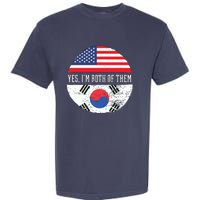 Half American Half South Korean USA Flag South Korea DNA Garment-Dyed Heavyweight T-Shirt