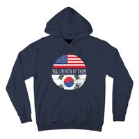 Half American Half South Korean USA Flag South Korea DNA Hoodie