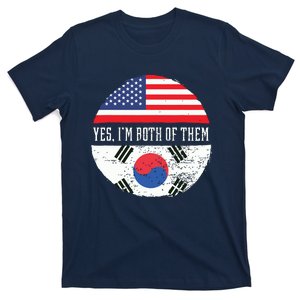 Half American Half South Korean USA Flag South Korea DNA T-Shirt