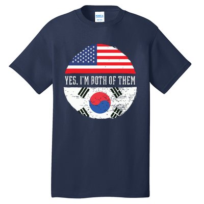 Half American Half South Korean USA Flag South Korea DNA Tall T-Shirt