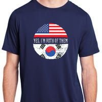 Half American Half South Korean USA Flag South Korea DNA Adult ChromaSoft Performance T-Shirt