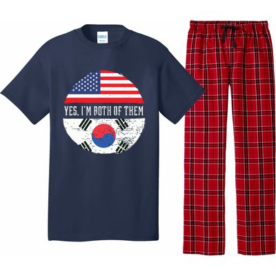 Half American Half South Korean USA Flag South Korea DNA Pajama Set