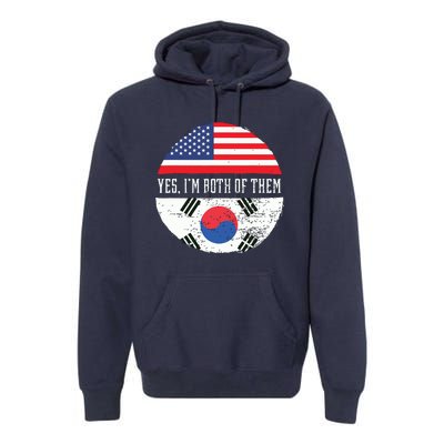 Half American Half South Korean USA Flag South Korea DNA Premium Hoodie