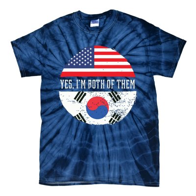 Half American Half South Korean USA Flag South Korea DNA Tie-Dye T-Shirt