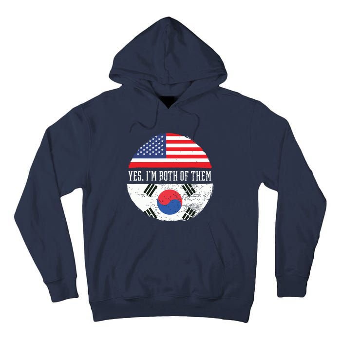 Half American Half South Korean USA Flag South Korea DNA Tall Hoodie