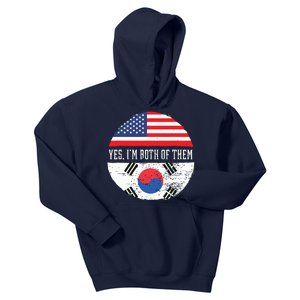 Half American Half South Korean USA Flag South Korea DNA Kids Hoodie