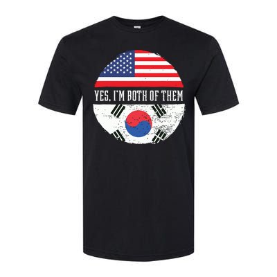 Half American Half South Korean USA Flag South Korea DNA Softstyle CVC T-Shirt