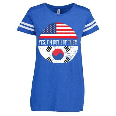 Half American Half South Korean USA Flag South Korea DNA Enza Ladies Jersey Football T-Shirt