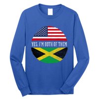 Half American Half Jamaican Usa Flag Jamaica Heritage Dna Long Sleeve Shirt