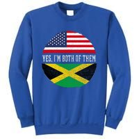 Half American Half Jamaican Usa Flag Jamaica Heritage Dna Sweatshirt