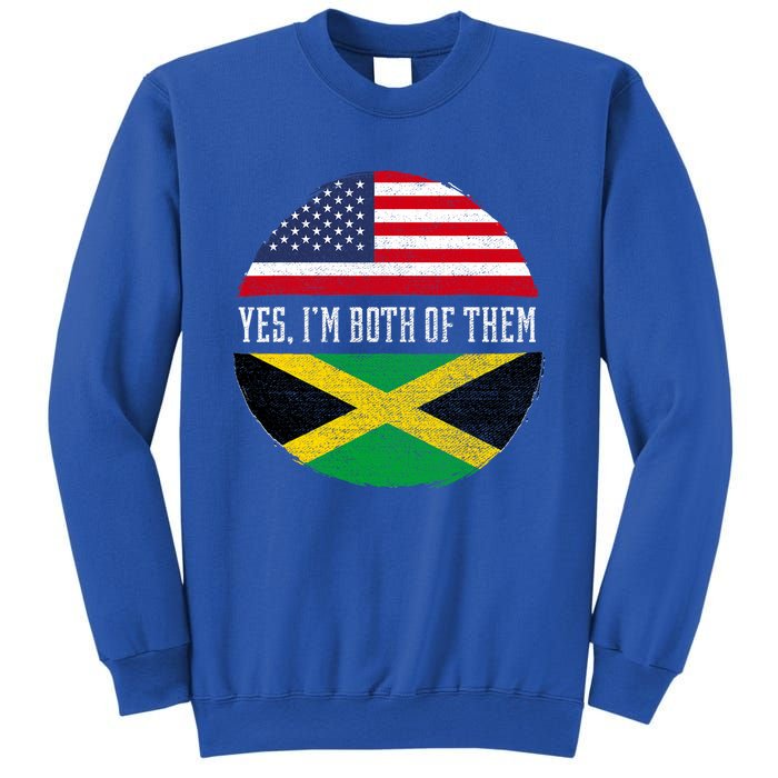 Half American Half Jamaican Usa Flag Jamaica Heritage Dna Sweatshirt