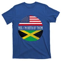 Half American Half Jamaican Usa Flag Jamaica Heritage Dna T-Shirt