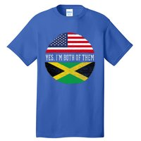 Half American Half Jamaican Usa Flag Jamaica Heritage Dna Tall T-Shirt