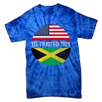 Half American Half Jamaican Usa Flag Jamaica Heritage Dna Tie-Dye T-Shirt