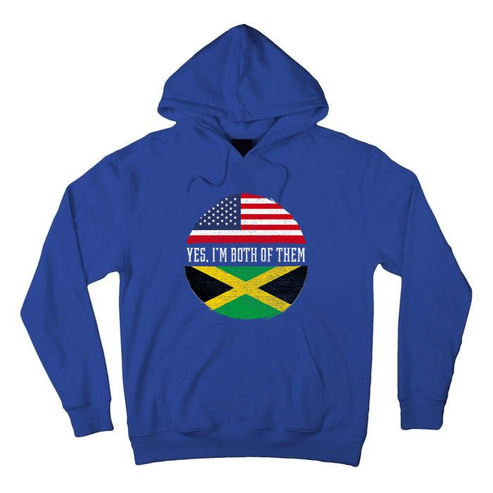 Half American Half Jamaican Usa Flag Jamaica Heritage Dna Tall Hoodie