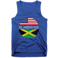 Half American Half Jamaican Usa Flag Jamaica Heritage Dna Tank Top