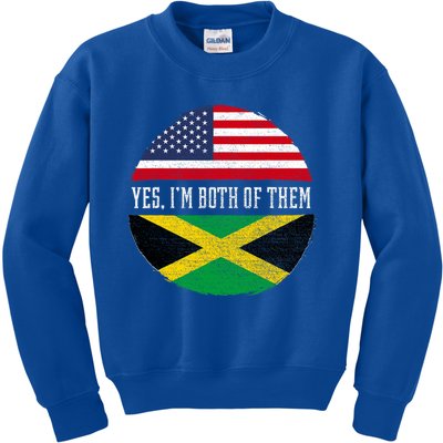 Half American Half Jamaican Usa Flag Jamaica Heritage Dna Kids Sweatshirt