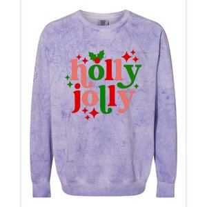 Have A Hollyjolly Colorful Christmas Mistletoe Xmas Holiday Gift Colorblast Crewneck Sweatshirt