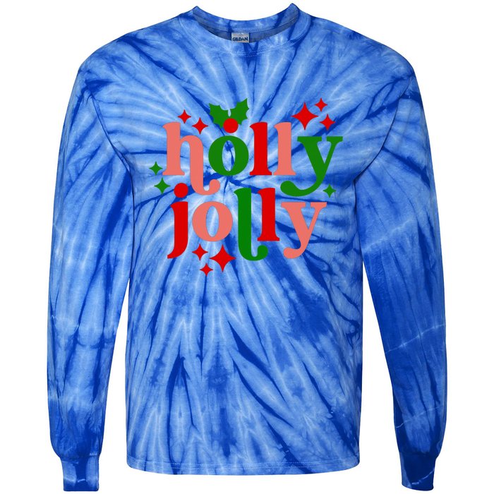 Have A Hollyjolly Colorful Christmas Mistletoe Xmas Holiday Gift Tie-Dye Long Sleeve Shirt