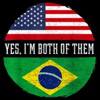 Half American Half Brazilian USA Flag Brazil Heritage DNA Bucket Hat