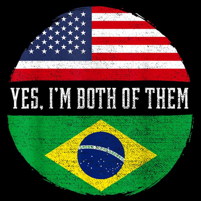 Half American Half Brazilian USA Flag Brazil Heritage DNA Bucket Hat